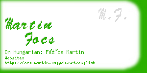 martin focs business card